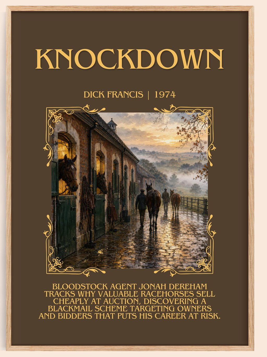 Knockdown Minimalist Book Poster by Dick Francis – book poster