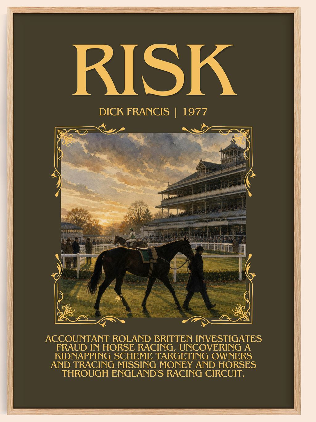 Risk Minimalist Book Poster by Dick Francis – book poster