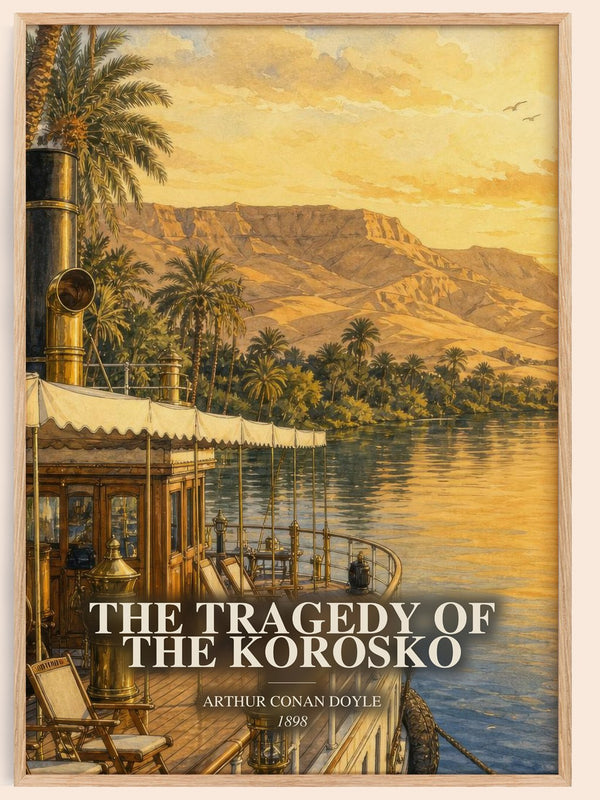 The Tragedy Of The Korosko watercolour book poster by Arthur Conan Doyle – framed literary art print