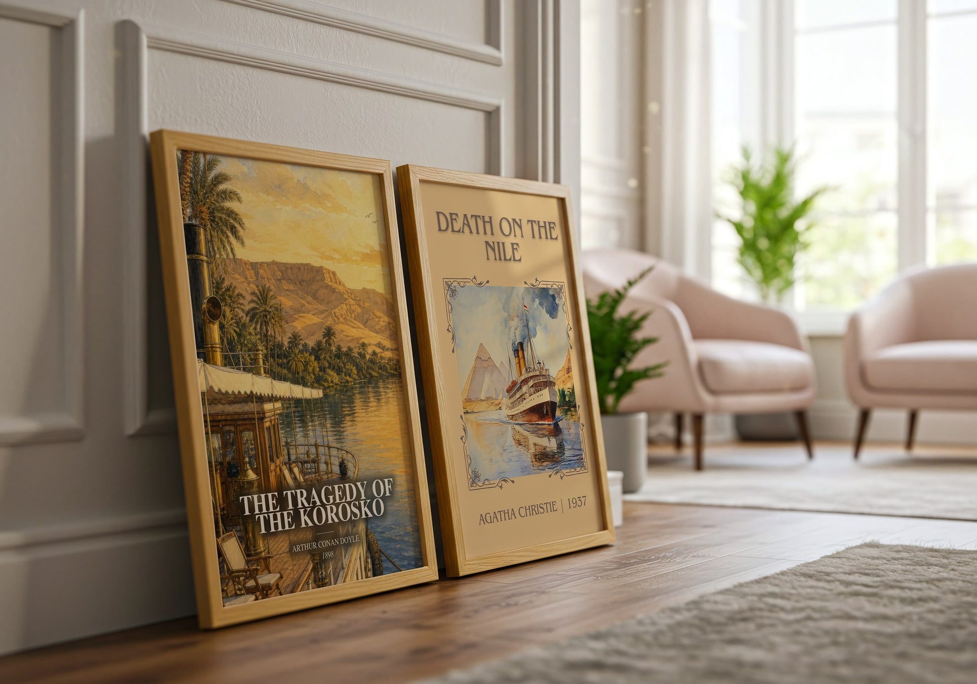 The Tragedy Of The Korosko watercolour print framed by window – literary home decor