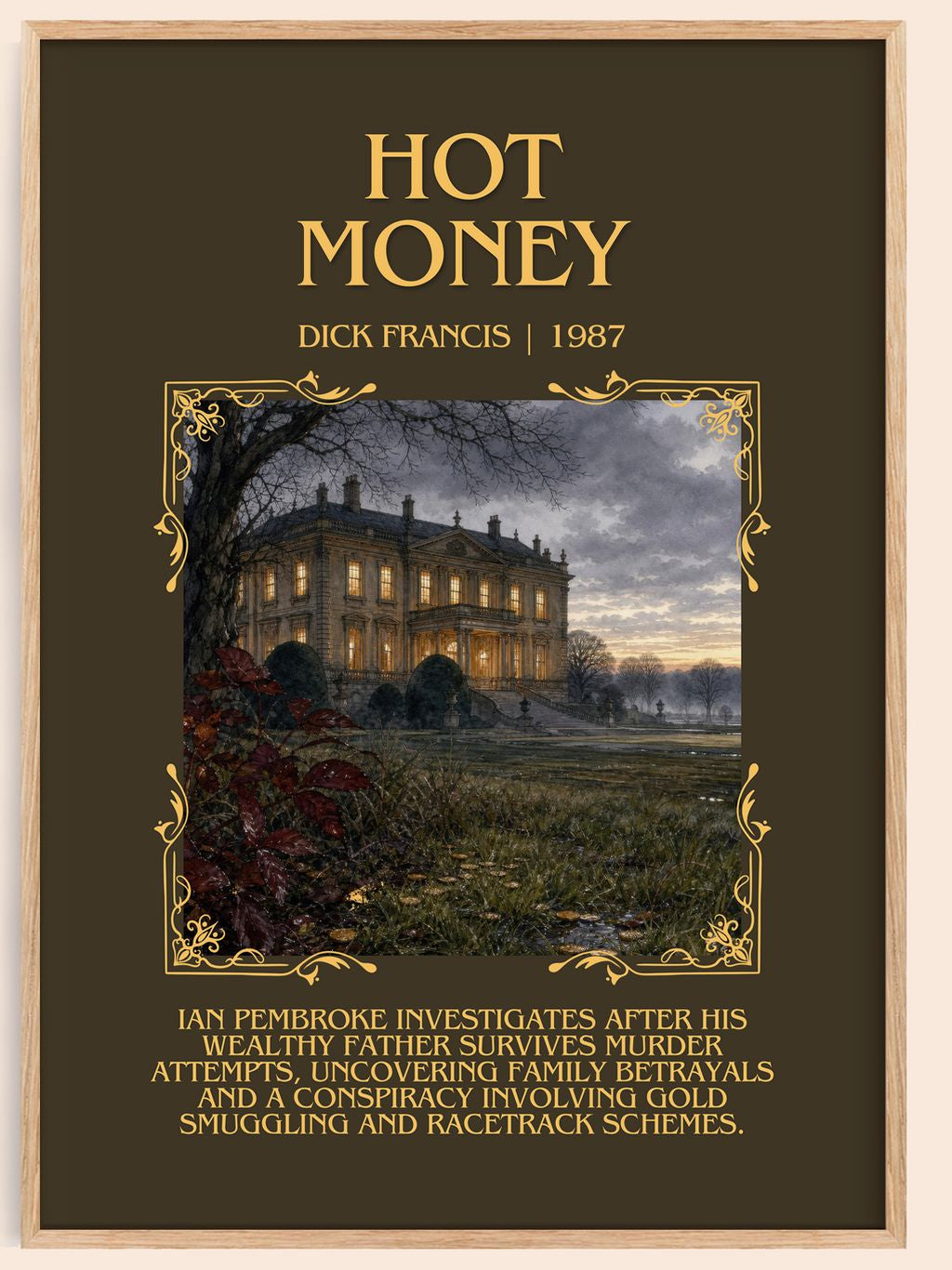 Hot Money Minimalist Book Poster by Dick Francis – book poster