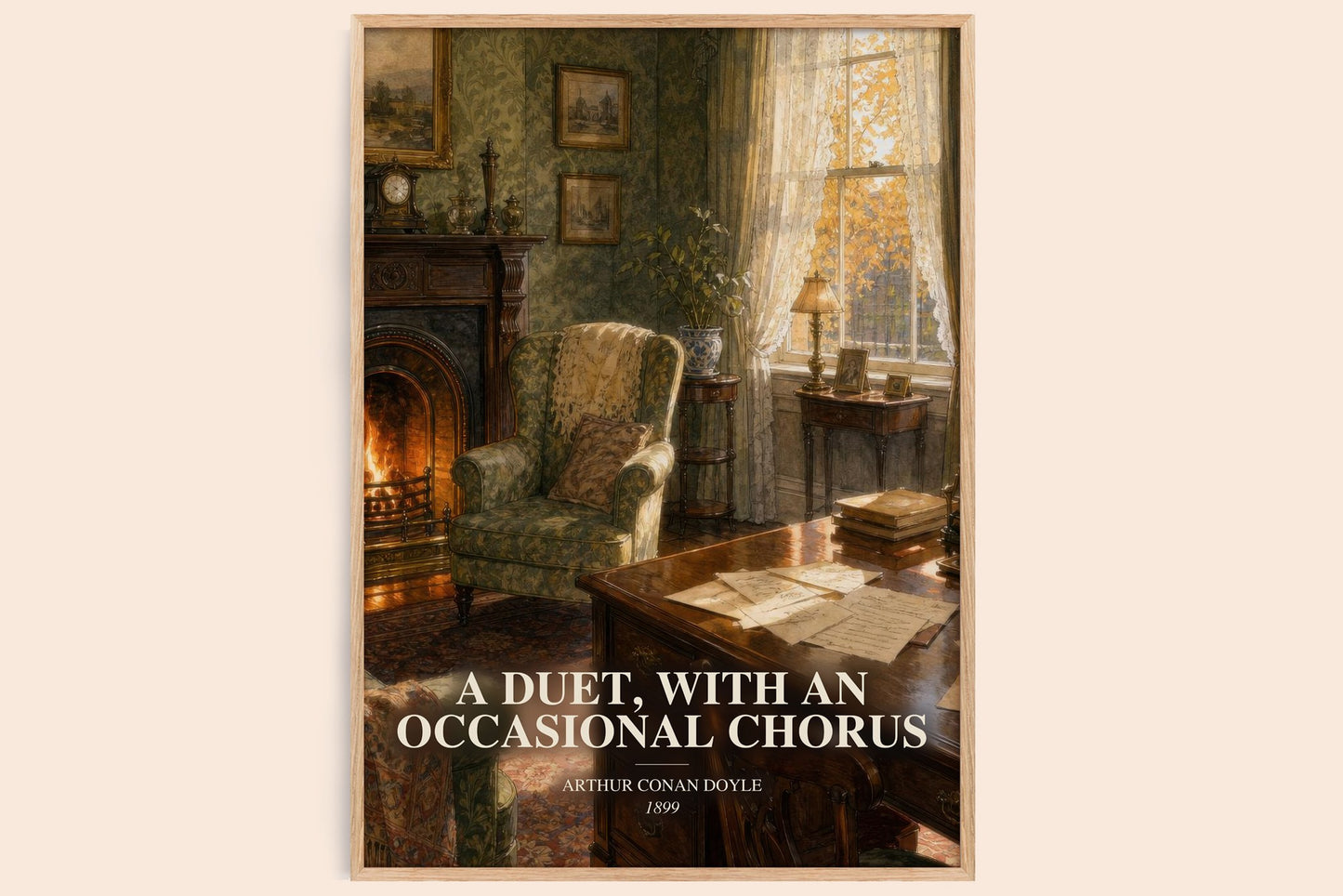 A Duet, With An Occasional Chorus watercolour book poster by Arthur Conan Doyle – framed literary art print