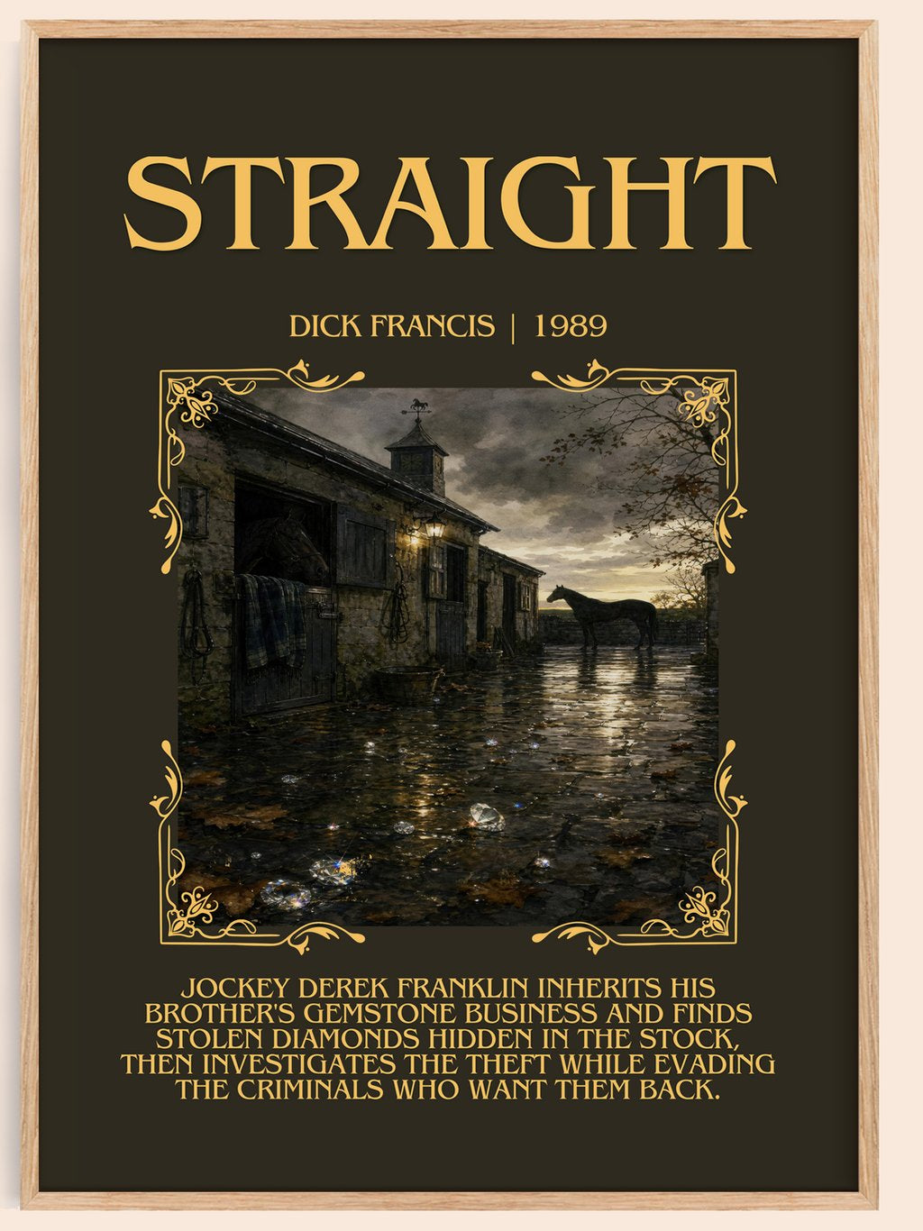 Straight Minimalist Book Poster by Dick Francis – book poster