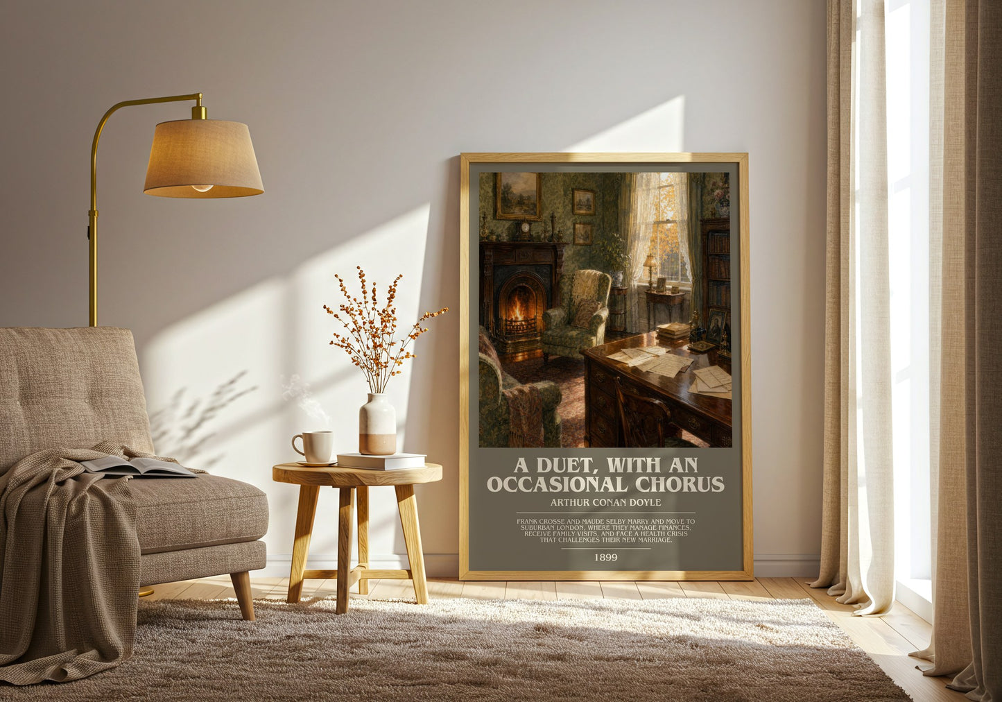 A Duet, With An Occasional Chorus bookish print on bookshelf – Arthur Conan Doyle fan gift