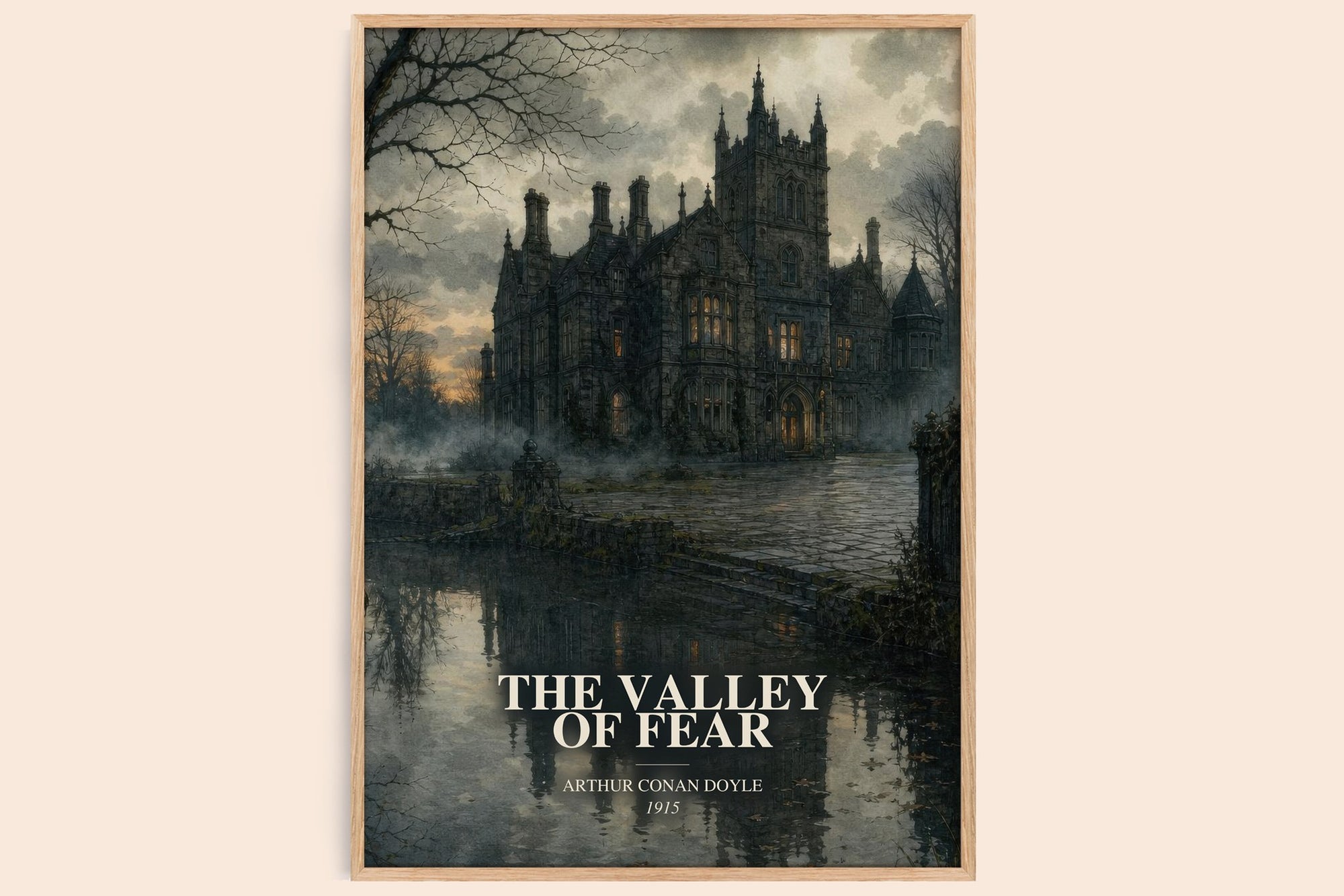 The Valley Of Fear watercolour book poster by Arthur Conan Doyle – framed literary art print