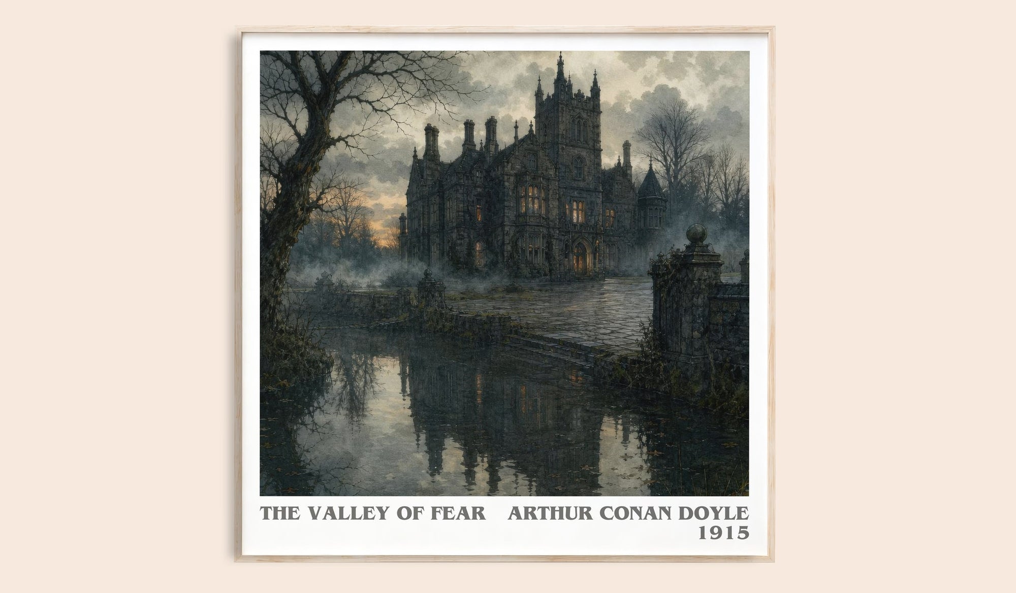 The Valley Of Fear literary book poster by Arthur Conan Doyle – framed literary art print