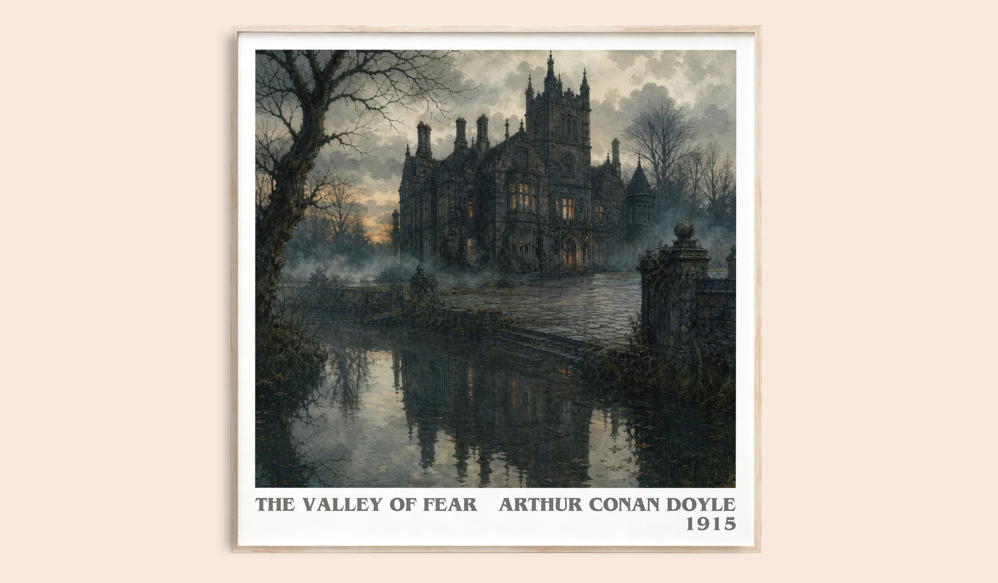 The Valley Of Fear literary book poster by Arthur Conan Doyle – framed literary art print