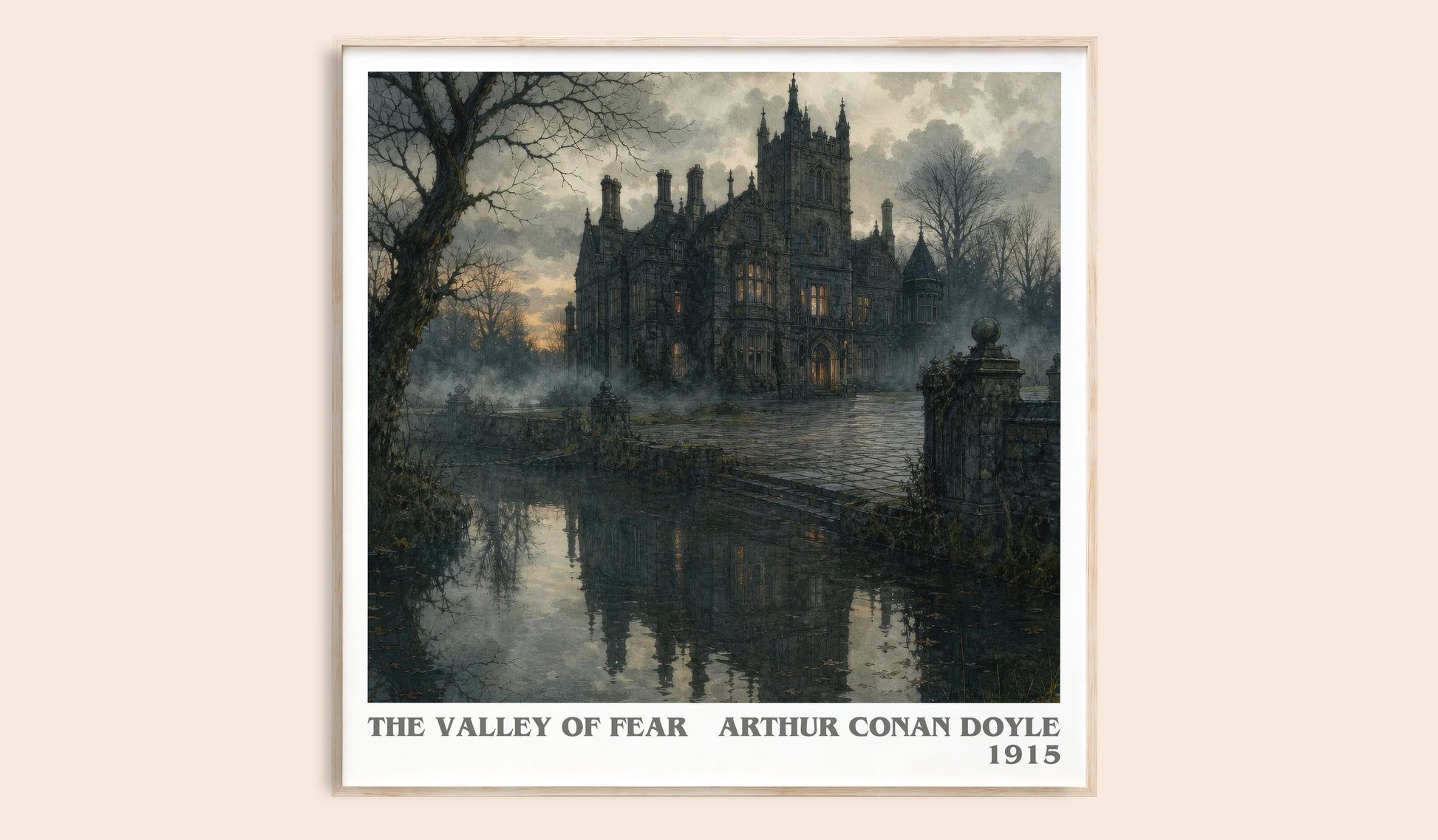 The Valley Of Fear literary book poster by Arthur Conan Doyle – framed literary art print