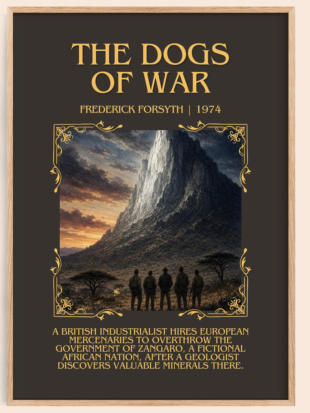 The Dogs of War Minimalist Book Poster by Frederick Forsyth – book poster