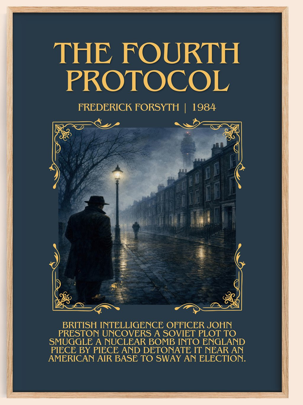The Fourth Protocol Minimalist Book Poster by Frederick Forsyth – book poster