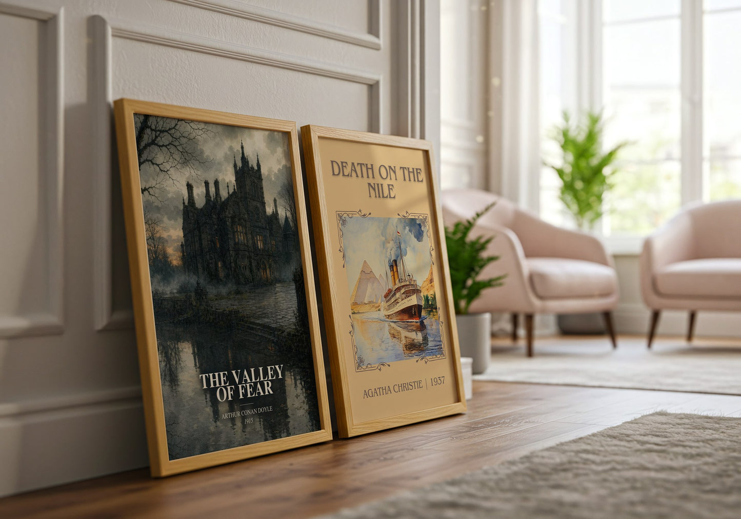 The Valley Of Fear watercolour print framed by window – literary home decor