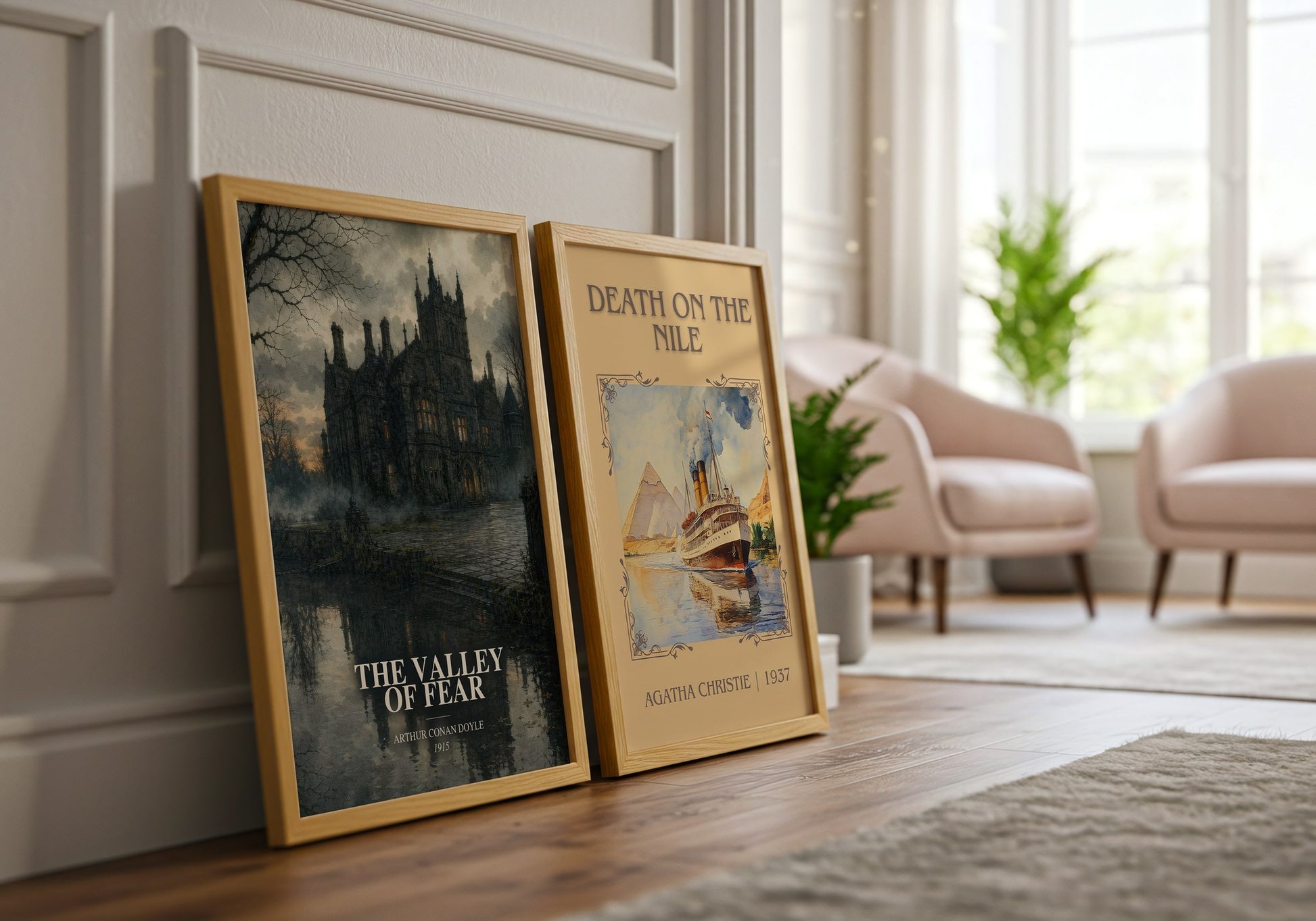 The Valley Of Fear watercolour print framed by window – literary home decor