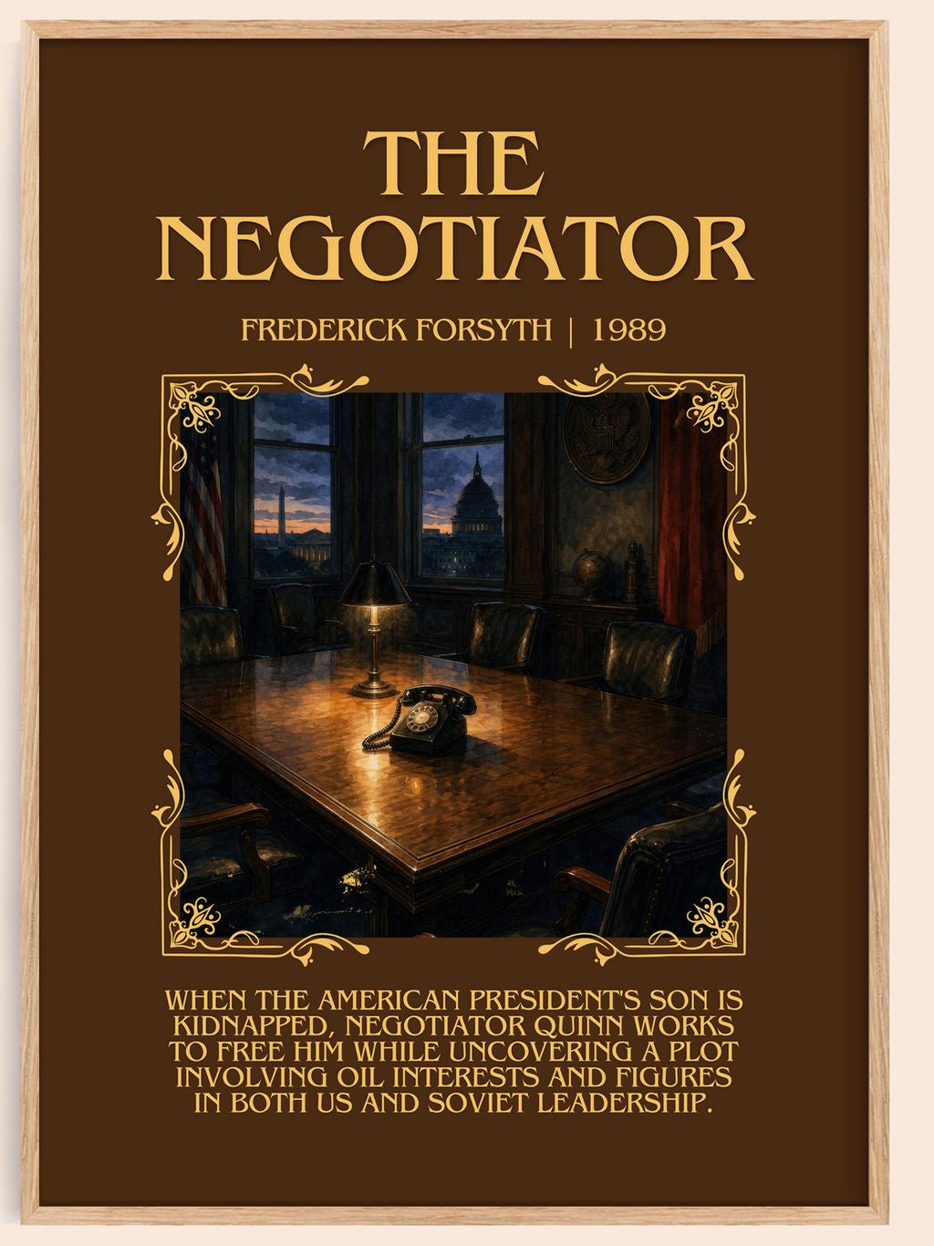 The Negotiator Minimalist Book Poster by Frederick Forsyth – book poster