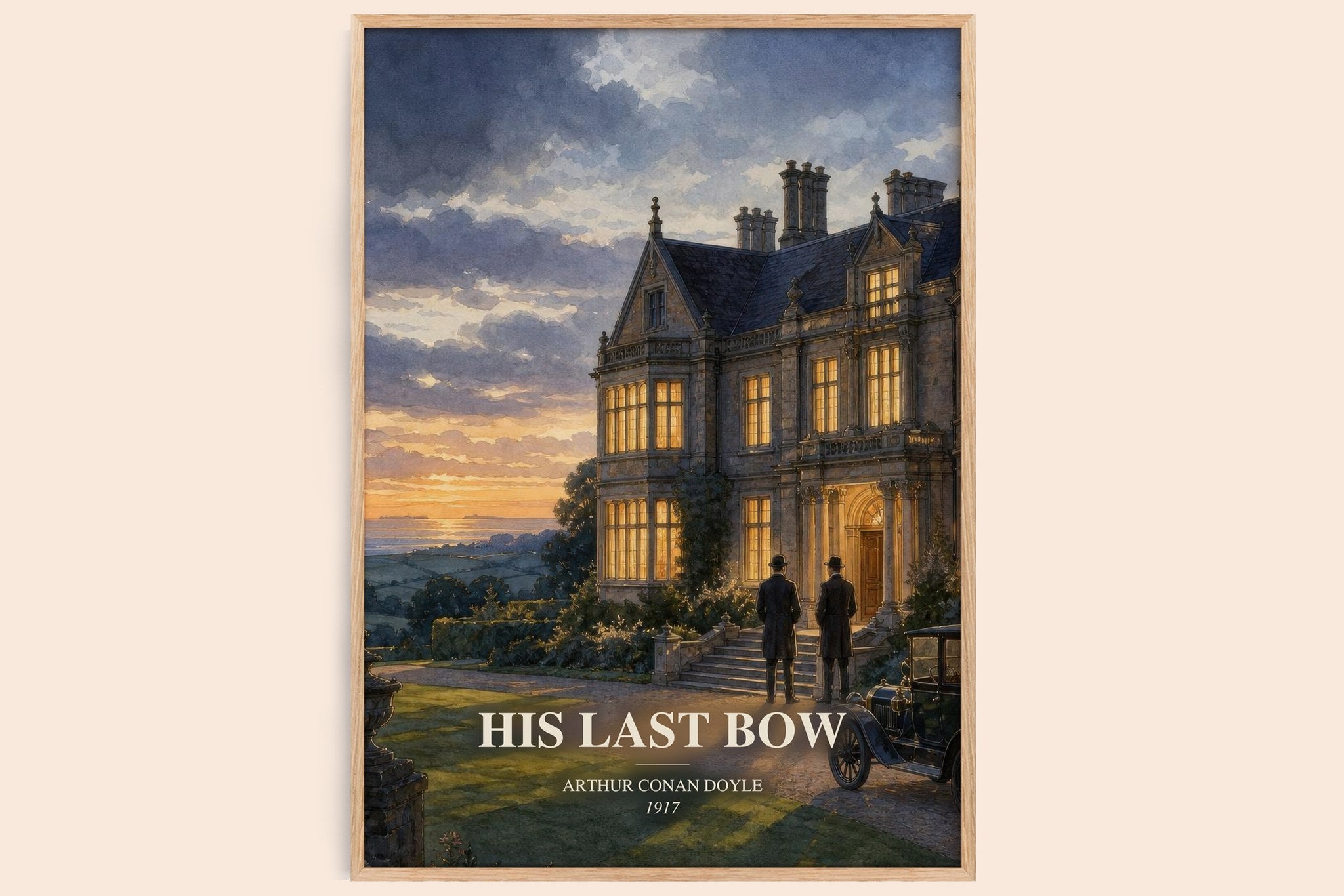 His Last Bow Book Watercolour Illustration by Arthur Conan Doyle