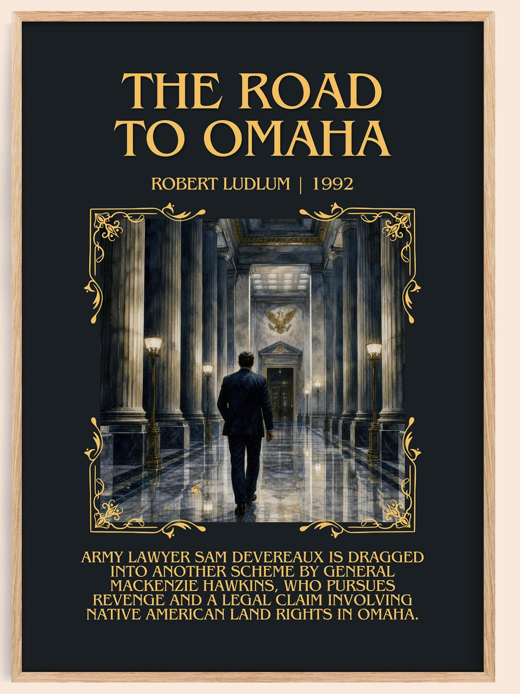 The Road to Omaha Minimalist Book Poster by Robert Ludlum – book poster