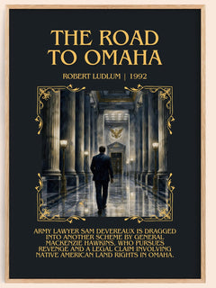 The Road to Omaha Minimalist Book Poster by Robert Ludlum – image 1