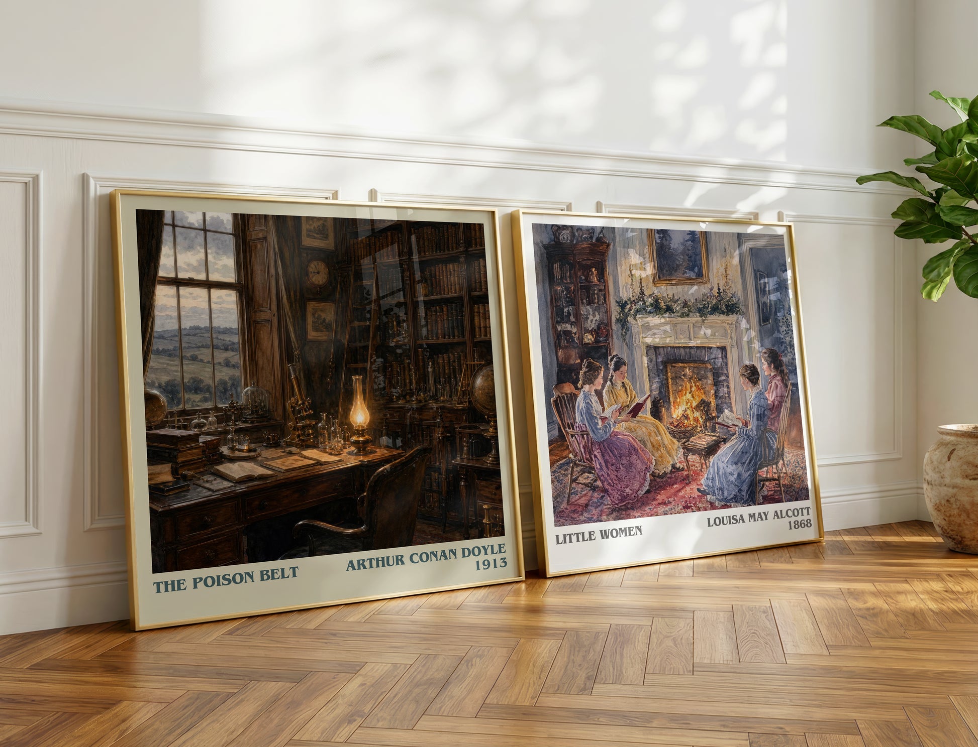 The Poison Belt literary print on bookshelf – Arthur Conan Doyle fan gift