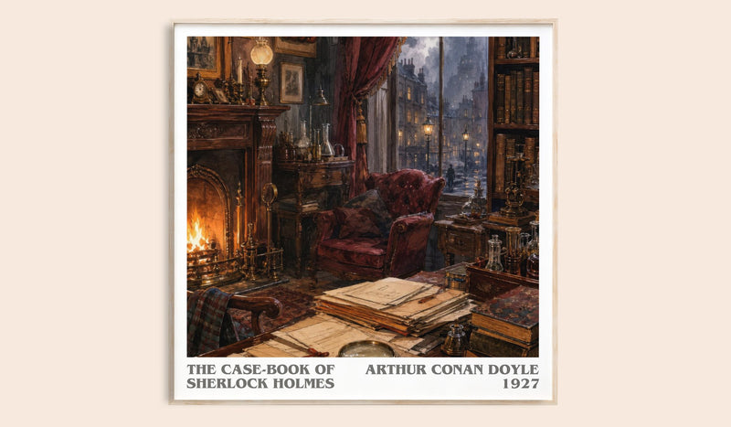 Case-Book Of Sherlock Holmes Literary Art Print by Arthur Conan Doyle (Square style)