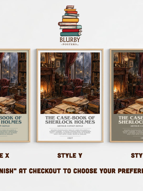 The Case-Book Of Sherlock Holmes bookish print in frame leaning in hallway – mystery wall art