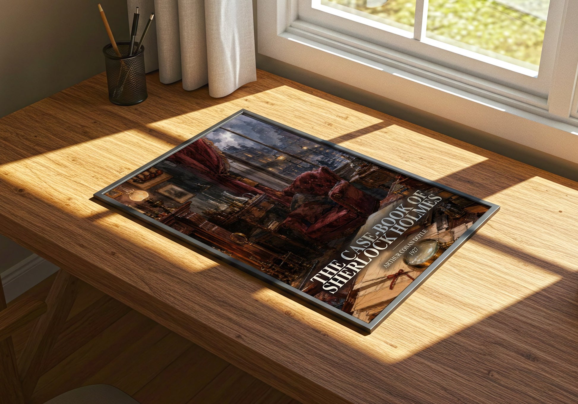 The Case-Book Of Sherlock Holmes watercolour book poster framed on wall – mystery wall art