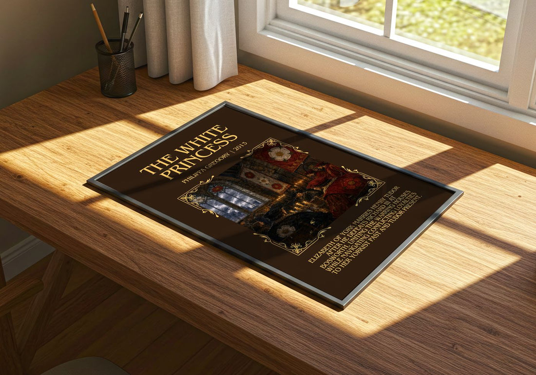 The White Princess Minimalist Book Poster by Philippa Gregory – print on a sunlit desk