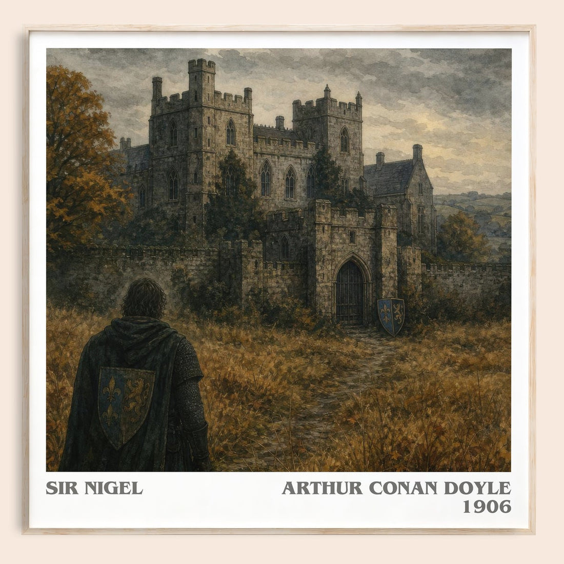 Sir Nigel literary book poster by Arthur Conan Doyle – framed literary art print