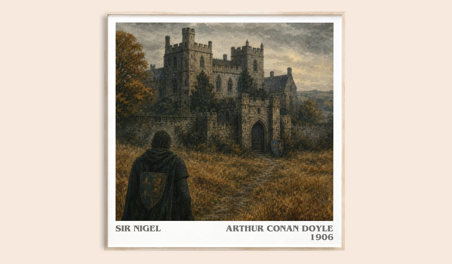 Sir Nigel literary book poster by Arthur Conan Doyle – framed literary art print
