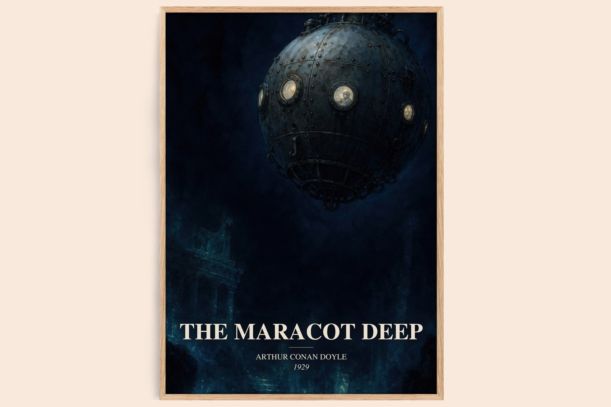 The Maracot Deep watercolour book poster by Arthur Conan Doyle – framed literary art print