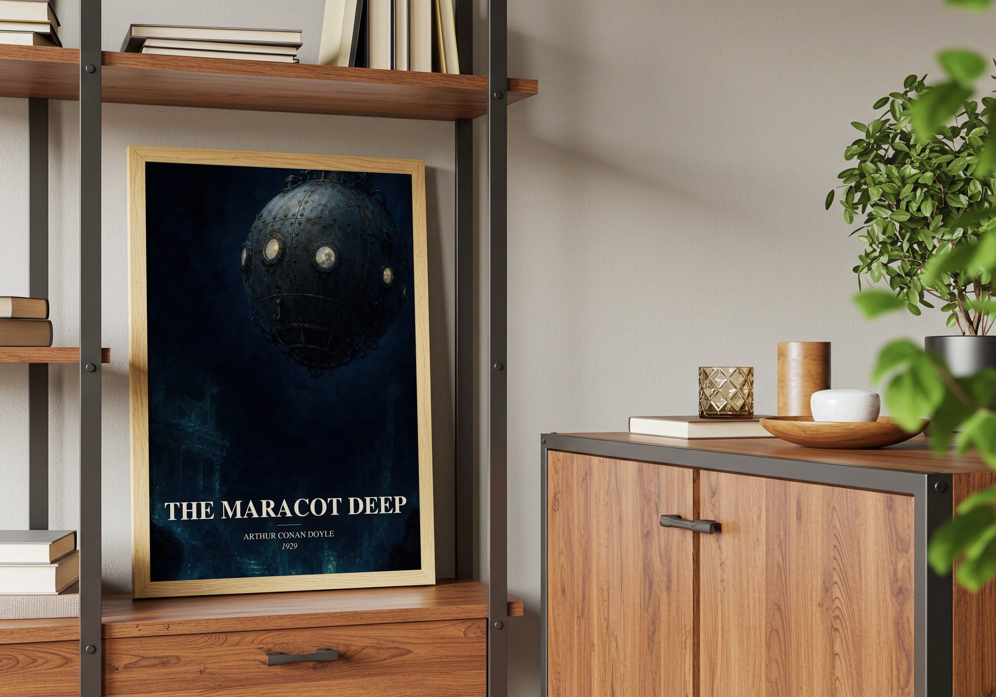 The Maracot Deep book watercolour illustration paper finish options – matte satin gloss