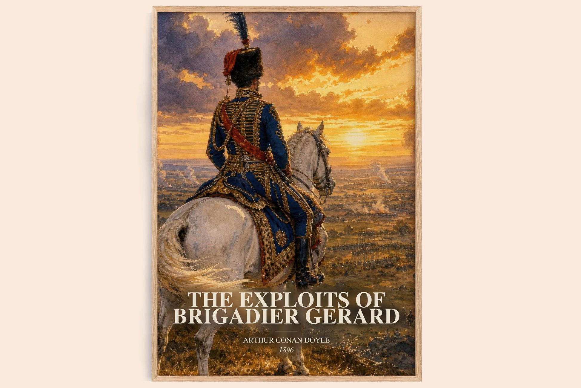 The Exploits Of Brigadier Gerard watercolour book poster by Arthur Conan Doyle – framed literary art print