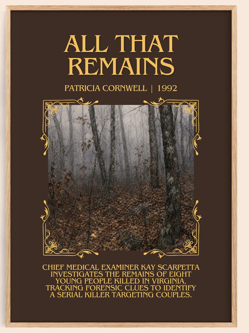 All That Remains Minimalist Book Poster by Patricia Cornwell – book poster