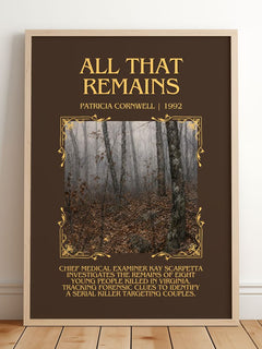 All That Remains Minimalist Book Poster by Patricia Cornwell – image 2