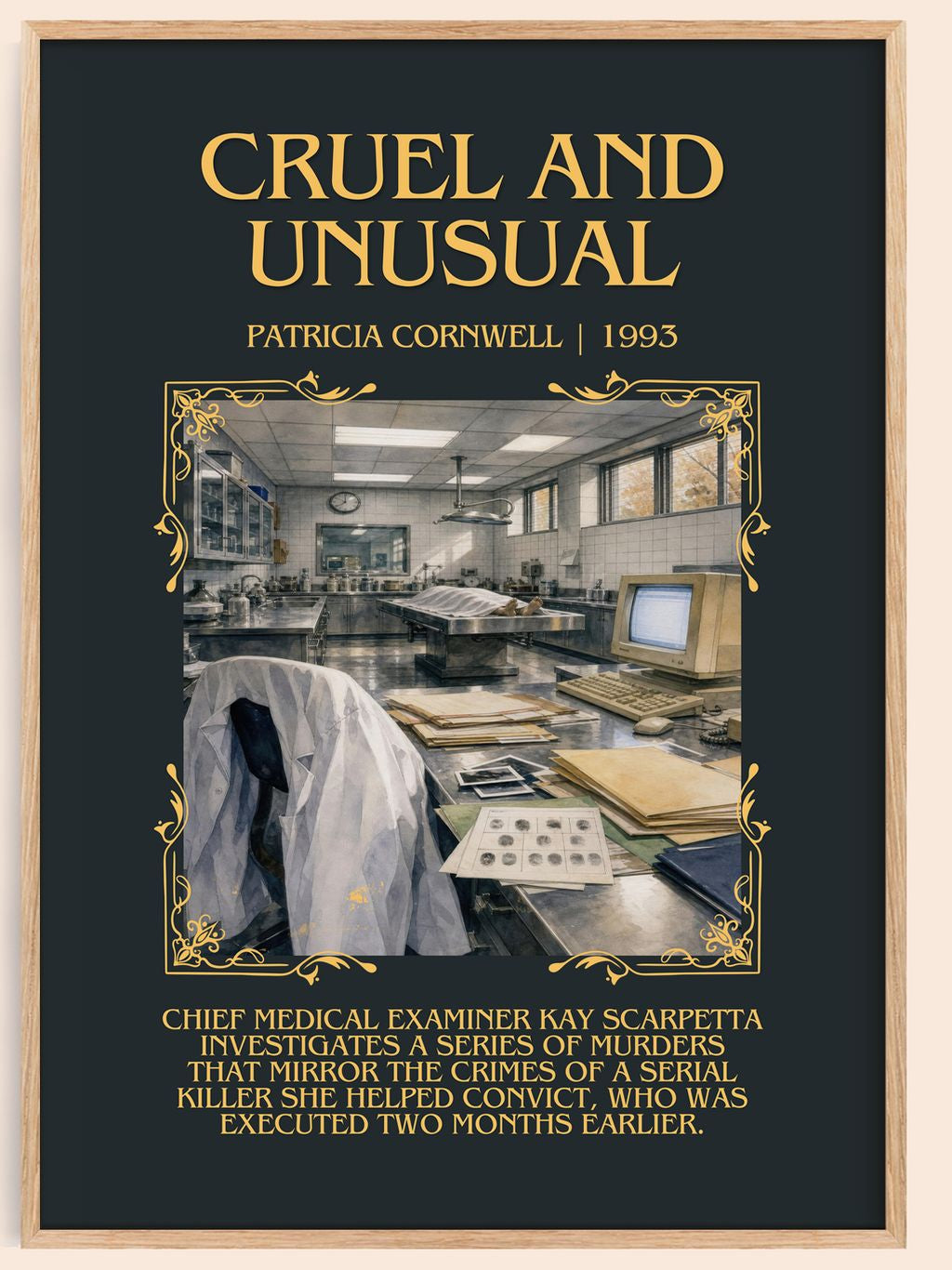 Cruel and Unusual Minimalist Book Poster by Patricia Cornwell – book poster