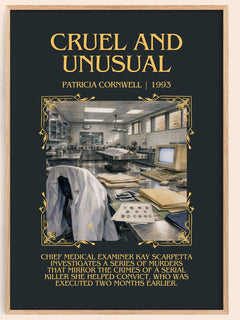 Cruel and Unusual Minimalist Book Poster by Patricia Cornwell – image 1