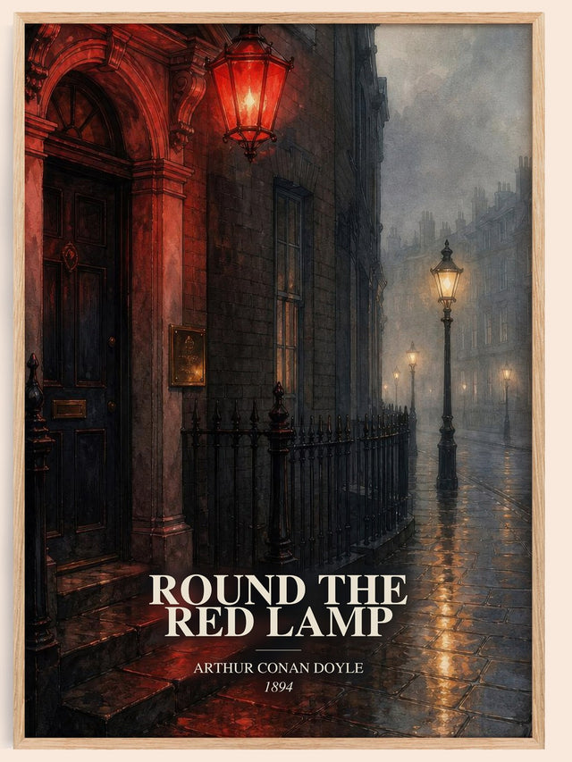 Round The Red Lamp Book Watercolour Illustration by Arthur Conan Doyle