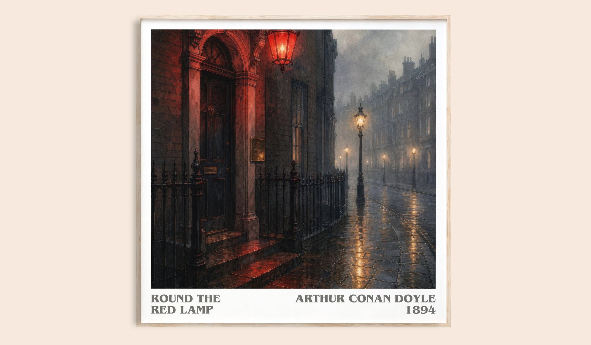 Round The Red Lamp literary book poster by Arthur Conan Doyle – framed literary art print