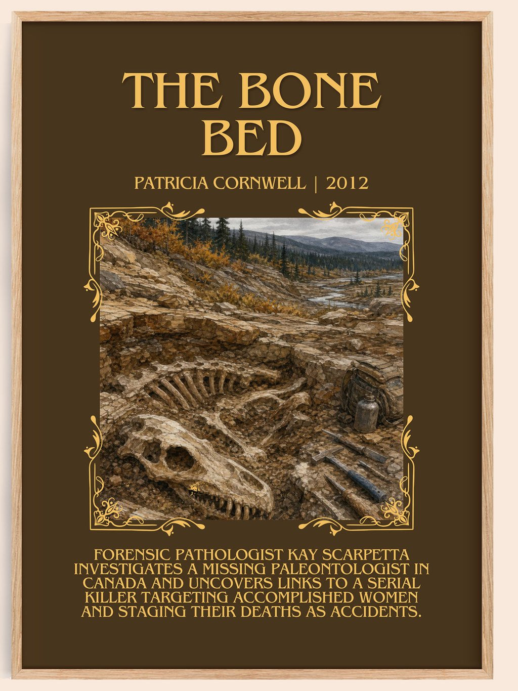 The Bone Bed Minimalist Book Poster by Patricia Cornwell – book poster