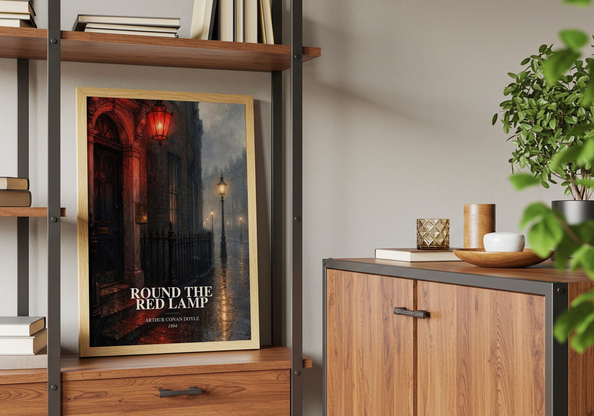 Round The Red Lamp book watercolour illustration paper finish options – matte satin gloss