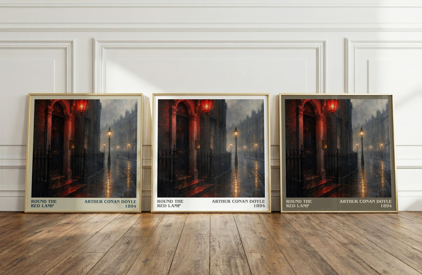 Round The Red Lamp literary art print colour and style options – Arthur Conan Doyle book art