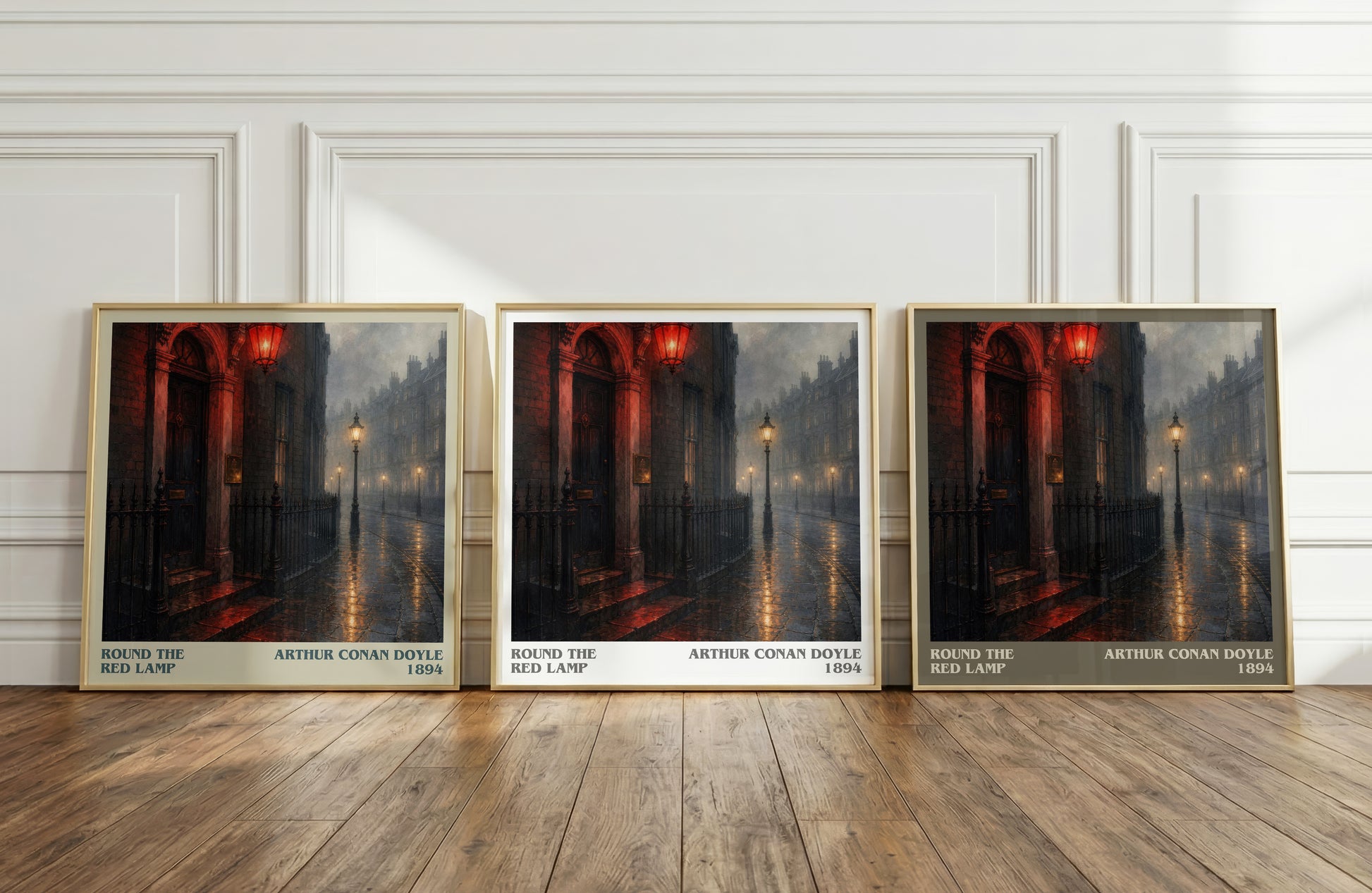 Round The Red Lamp literary art print colour and style options – Arthur Conan Doyle book art