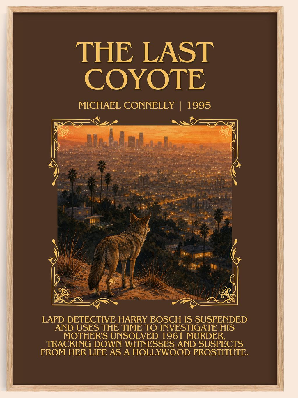 The Last Coyote Minimalist Book Poster by Michael Connelly – book poster