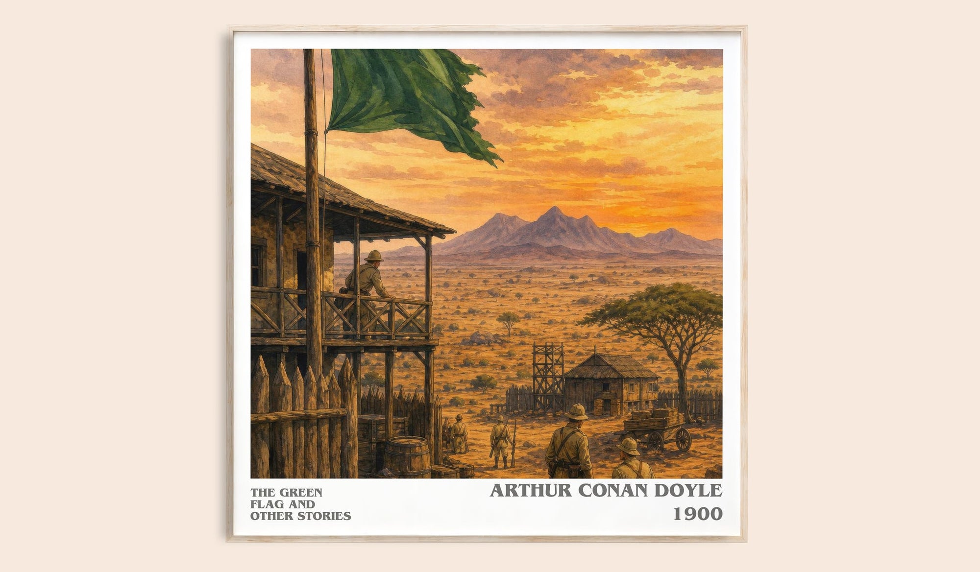 The Green Flag And Other Stories literary book poster by Arthur Conan Doyle – framed literary art print