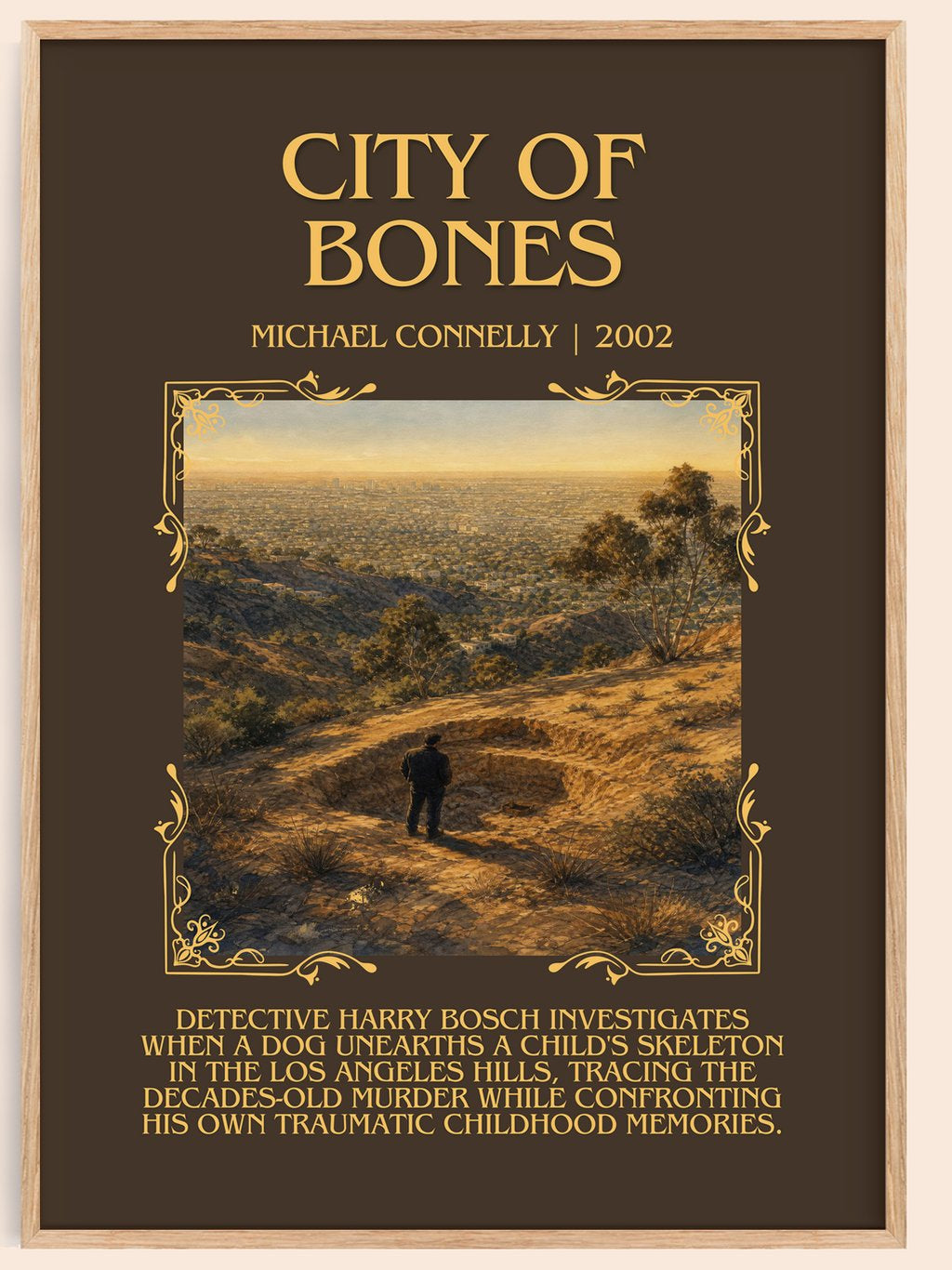 City of Bones Minimalist Book Poster by Michael Connelly – book poster