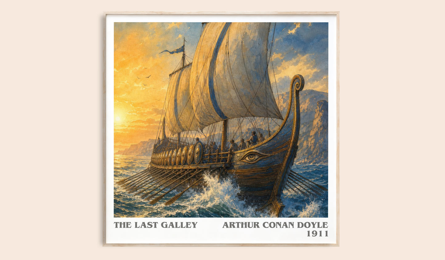 The Last Galley literary book poster by Arthur Conan Doyle – framed literary art print