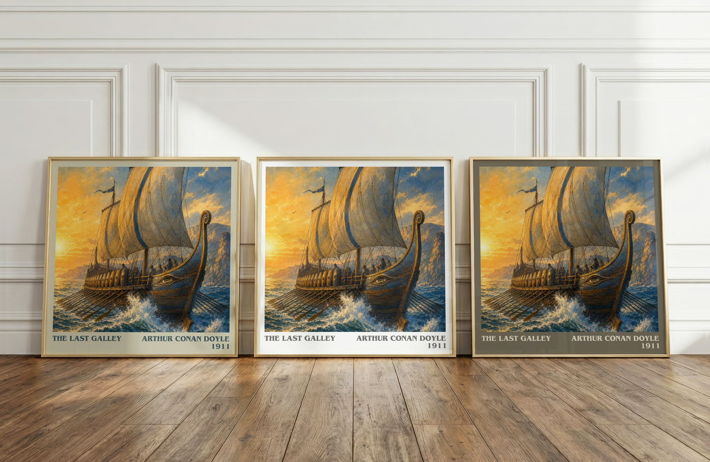 The Last Galley literary art print colour and style options – Arthur Conan Doyle book art