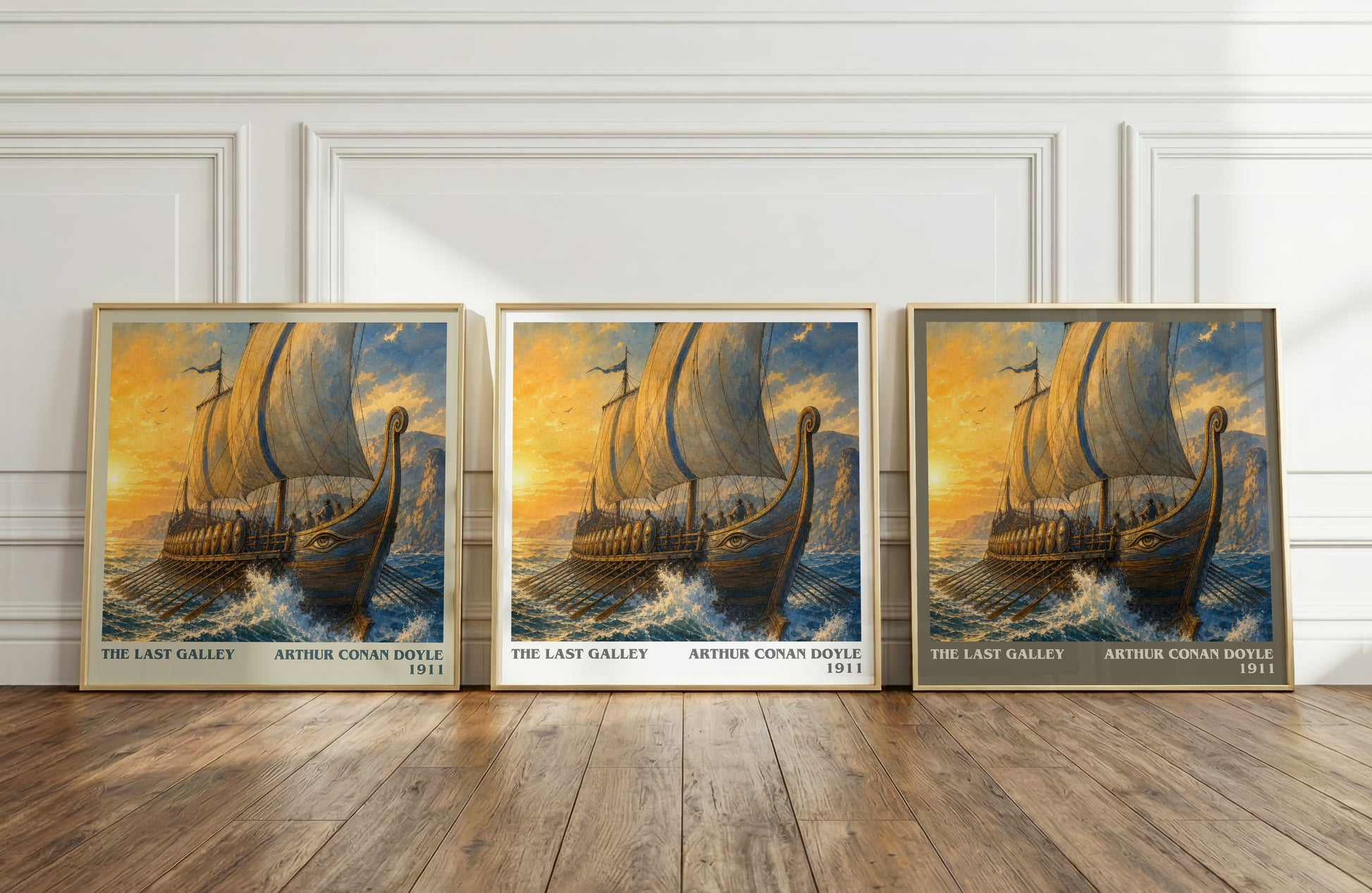 The Last Galley literary art print colour and style options – Arthur Conan Doyle book art