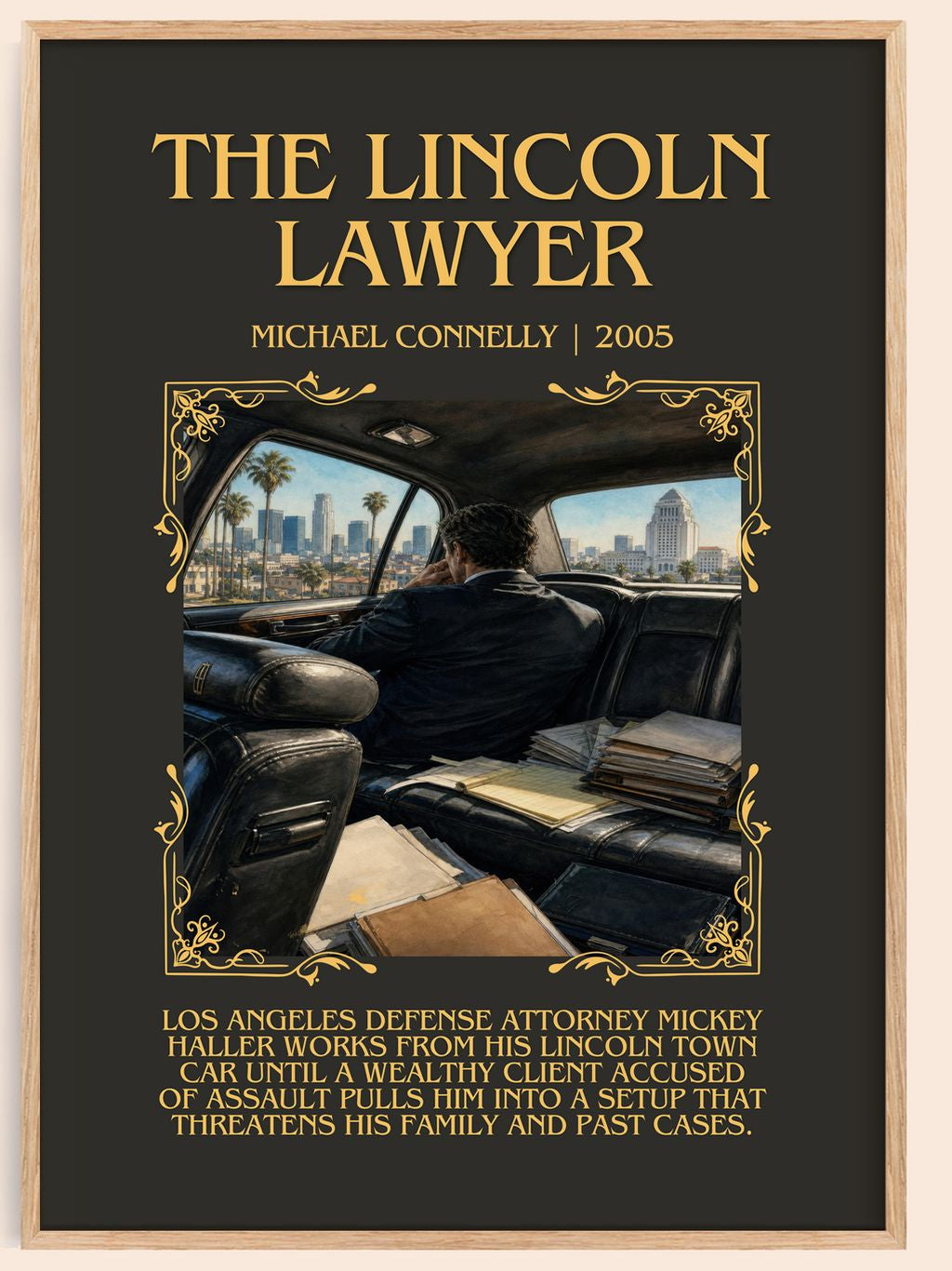 The Lincoln Lawyer Minimalist Book Poster by Michael Connelly – book poster