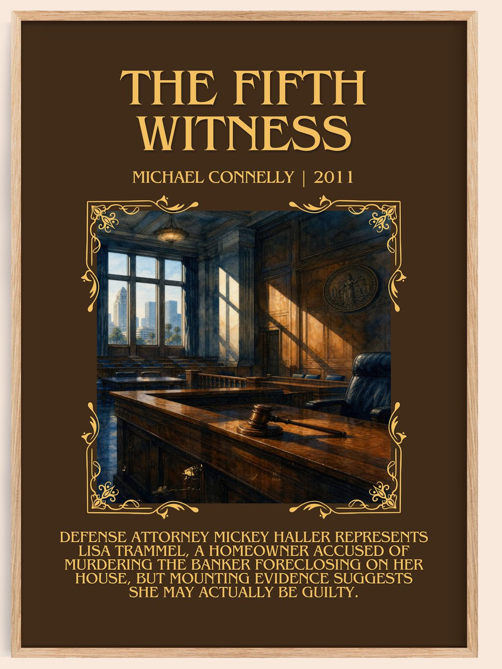 The Fifth Witness Minimalist Book Poster by Michael Connelly – book poster