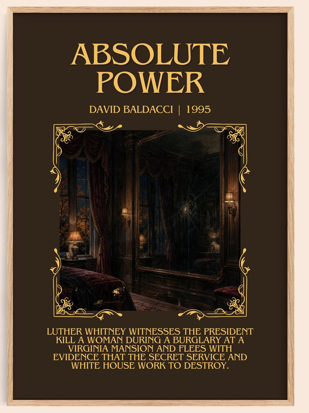 Absolute Power Minimalist Book Poster by David Baldacci – book poster
