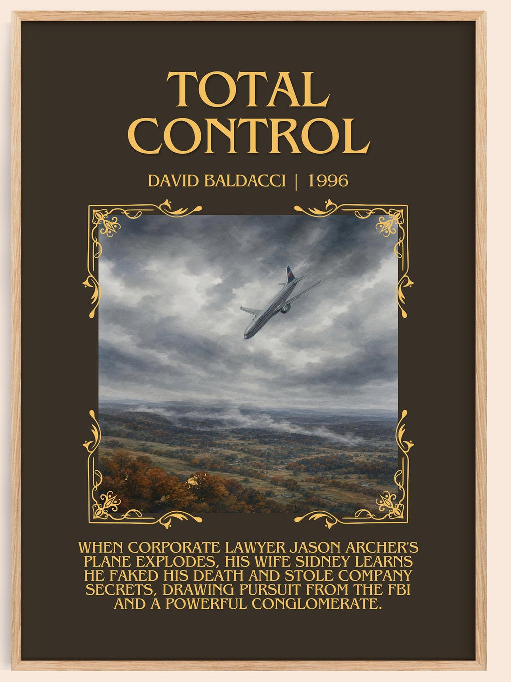 Total Control Minimalist Book Poster by David Baldacci – book poster